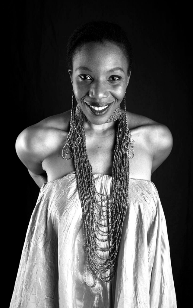 Promotional black-and-white picture of Onome.